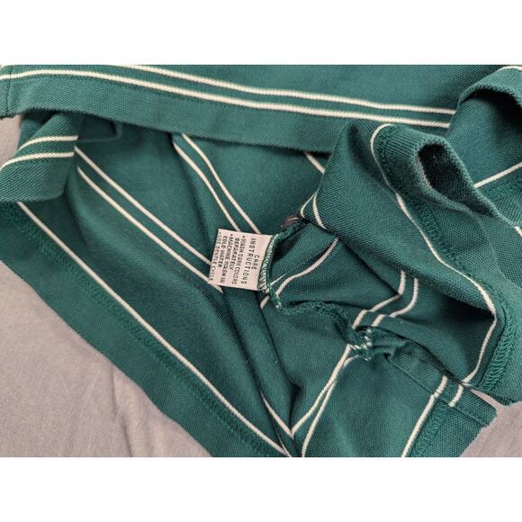 Masters Collection Polo Shirt Large Men's Green Striped 100% Pima Cotton Golf - Picture 5 of 7